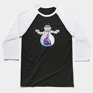 Bisexual Fire Occult Bottle LGBT Bi Pride Flag Baseball T-Shirt